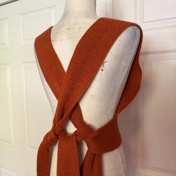 Free People Beach Orchid Convertible Sweater Tank Top in Rust Orange - Picture 5 of 9